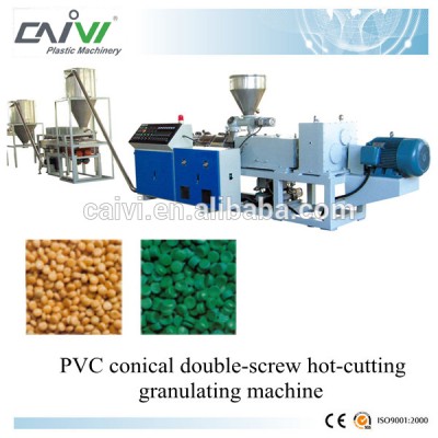 Automatic PVC Conical Double-screw Hot-cutting Granulating Machine